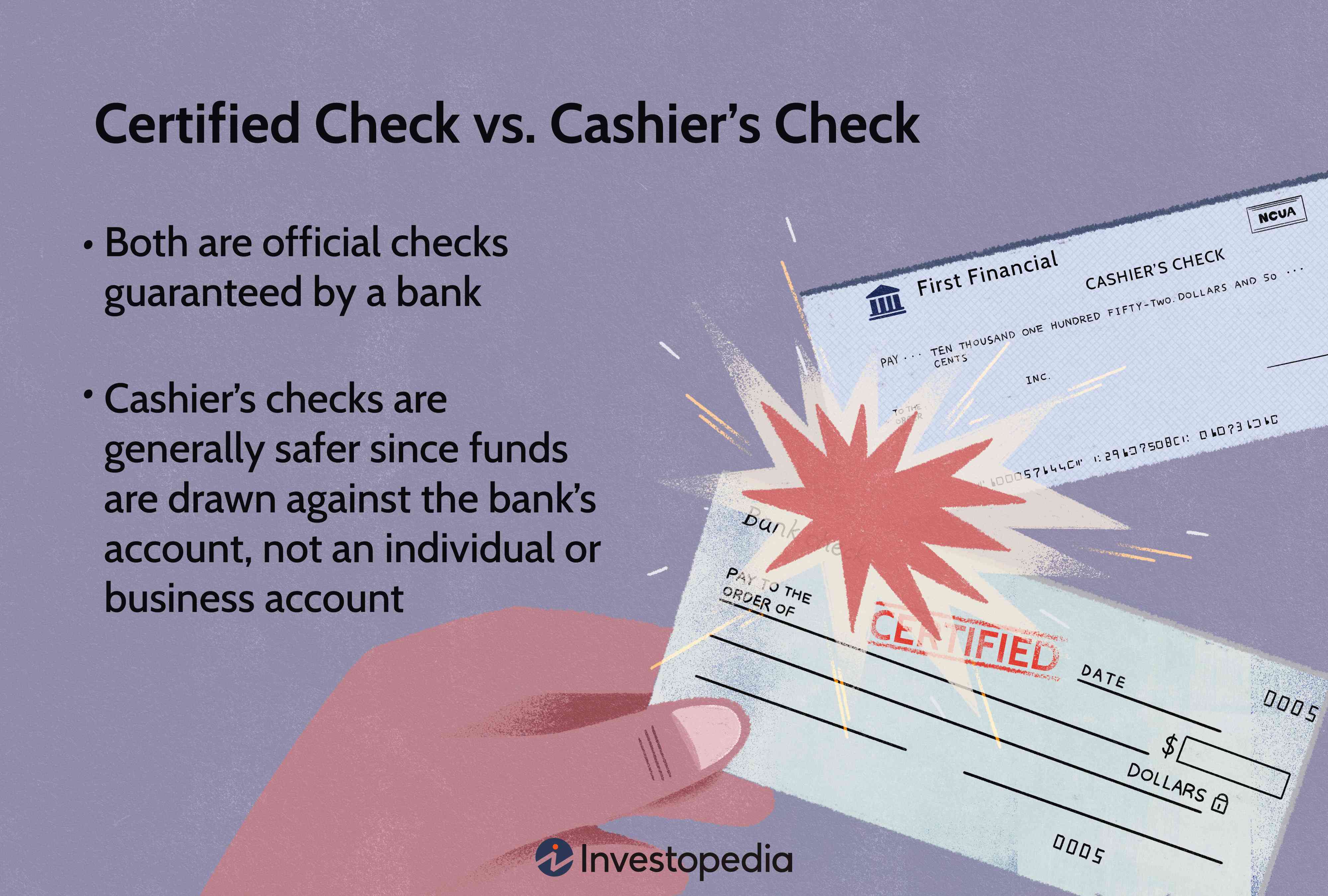 Certified Check vs. Cashiers Check